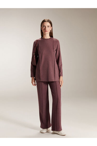 LC Waikiki New Season Plus Size Elastic Waist Wide Leg Women's Trousers