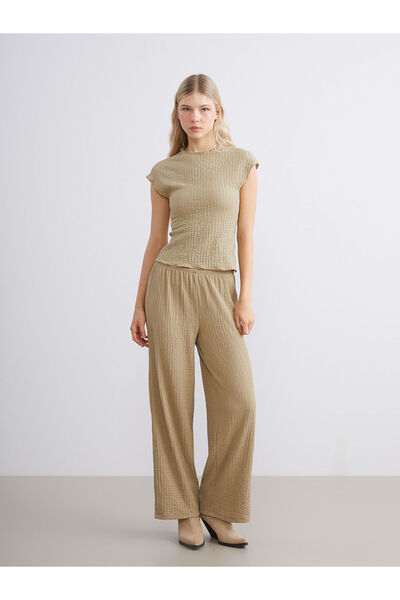 LC Waikiki Xside Crew Neck Textured Women's Bodysuit