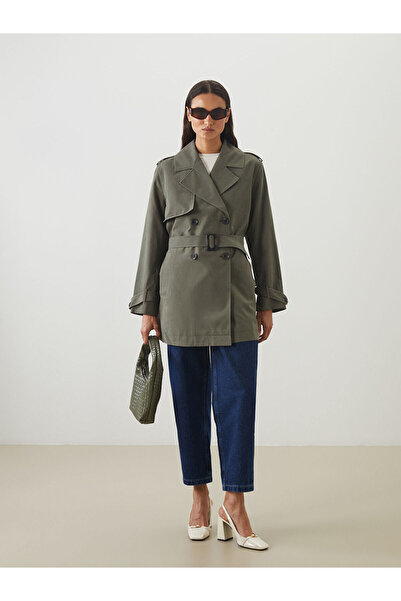 LC Waikiki Peak New Season Double Breasted Collar Women's Trench Coat
