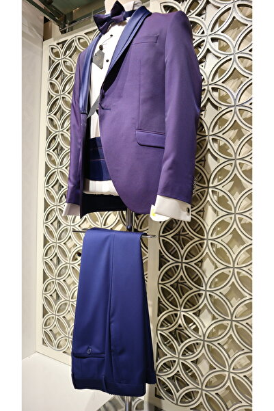 BAGGİ MAN Sivri Yaka Tek Düğme Tek Yırtmaç Dağmatlık Takım Elbise