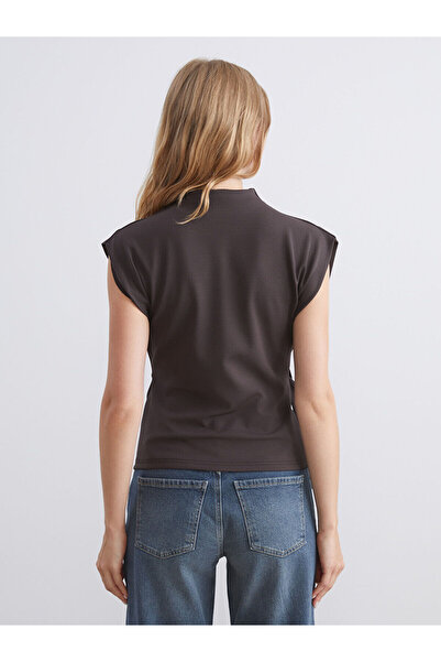 LC Waikiki Peak New Season Stand Collar Belted Blouse