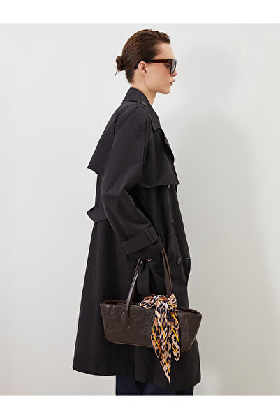 LC Waikiki Peak Yeni Sezon Kruvaze Yaka Oversize Kadın Trençkot