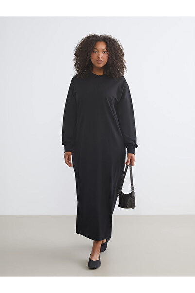 LC Waikiki New Season Plus Size Crew Neck Sweatshirt Dress