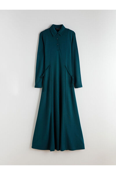 LC Waikiki Gömlek Yaka Bağlama Detaylı Elbise