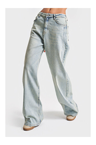 LC Waikiki Blugi pentru femei albastru Culoare 4s5-32 Tesatura elastica elastica cu elastan Blugi din denim marime mare