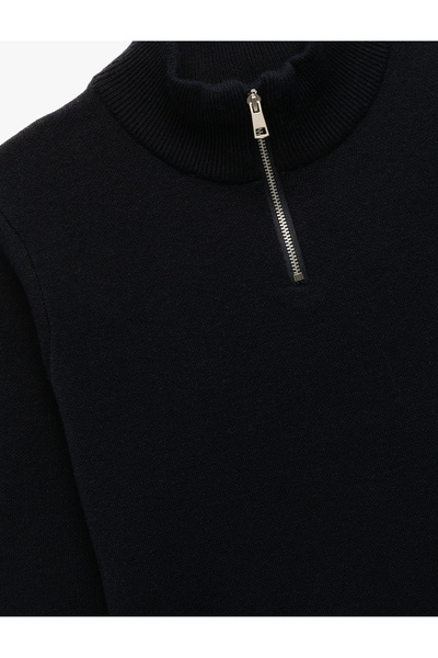 Koton Pulover din tricotaje din amestec de viscoză cu mânecă lungă și jumătate de fermoar