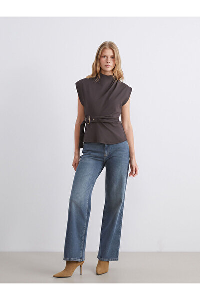 LC Waikiki Μπλούζα με ζώνη Peak New Season ψηλός λαιμός