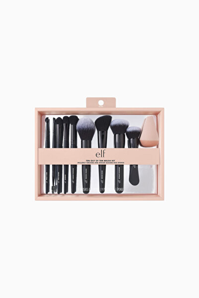 ELF Ten Out Of Ten Yüz, Göz ve Kaşlar İçin, Sentetik ve Vegan 10'lu Makyaj Fırça Seti