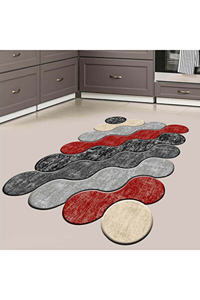 Chilai Home Carpet 476HFT1877, 80x120 cm, Polyester 750 g/m2, Gray/red