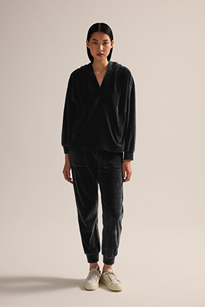 Hays Kadın Pamuklu Kadife Cepli Eşofman Altı