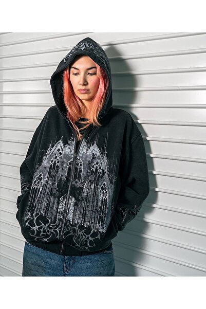 Köstebek Gothic Castle Hooded Sweatshirt