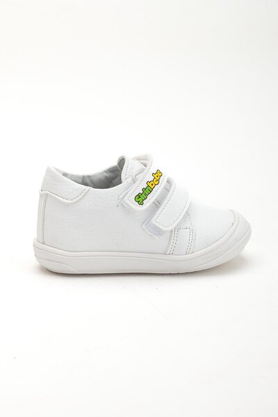 Dilimler Ayakkabı Şirinbebe Orthopedic Men's İlkadım Baby Shoes White Double Velcro