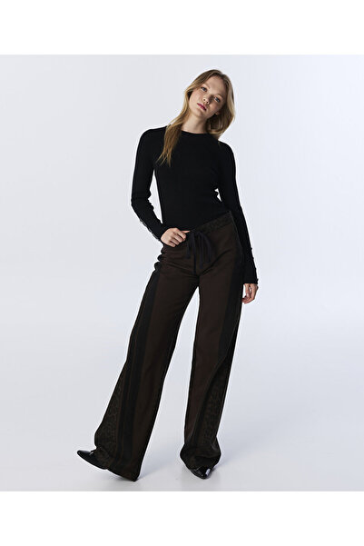 Twist KONTRAST DESEN WIDE LEG JEAN PANTOLON