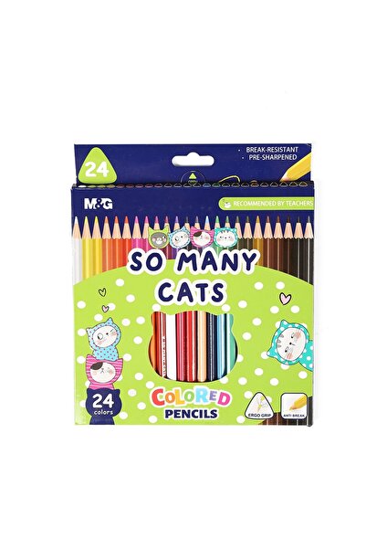 M&G Online Triangular colored pencils, So many cats, 24 colors/set M&G
