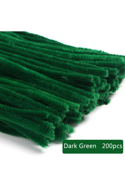 Choice1 أخضر داكن - 200 قطعة من منظفات الأنابيب الخضراء ذات السيقان الشنيل، م...