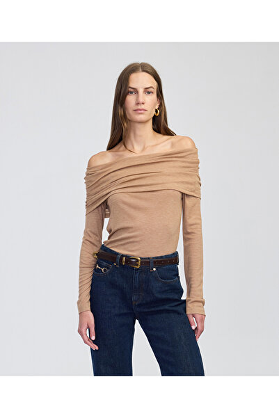 İpekyol Open Shoulder Long Sleeve T-Shirt
