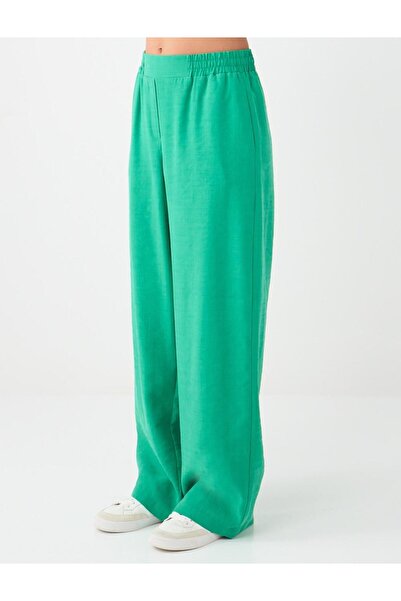 Jimmy Key Yeşil Normal Paça Beli Lastikli Dokuma Pantolon
