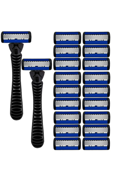 Choice1 ماكينة حلاقة كلاسيكية آمنة مكونة من 6 طبقات مزودة بحاملين و18 شفرة لل...