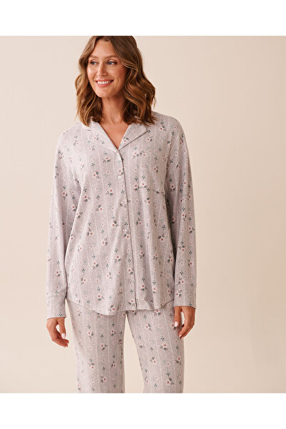 La Vie en Rose Floral Print Recycled Fibers Button-down Shirt