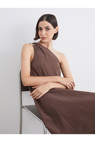 LC Waikiki Rochie LCW Vision maro, cu un singur umăr, în amestec modal, în fo...