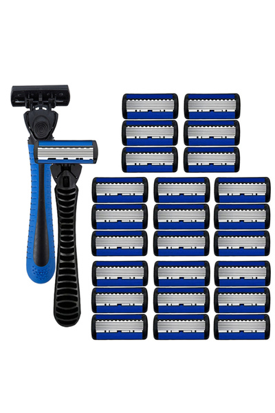 Choice1 2 handle 24 blades 6-layer razor blade, men's stainless steel blade, classic water washed razor, sha