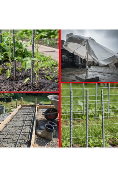 MMMETALMARKET 1 Metre İnşaat Demiri 8mm Çap – 10’lu Paket