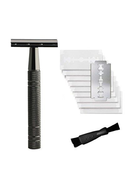 choice2 ماكينة حلاقة آمنة ذات حافة مزدوجة قابلة لإعادة الاستخدام باللون الأسو...