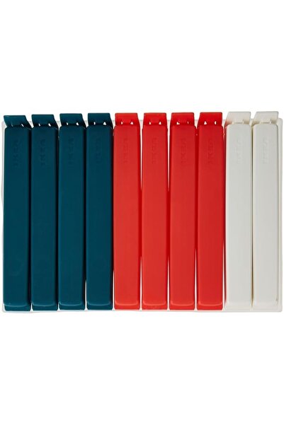 Generic مشابك إغلاق ملونة قابلة لإعادة الاستخدام من ايكيا، متعددة الألوان، 10 قطع كبيرة