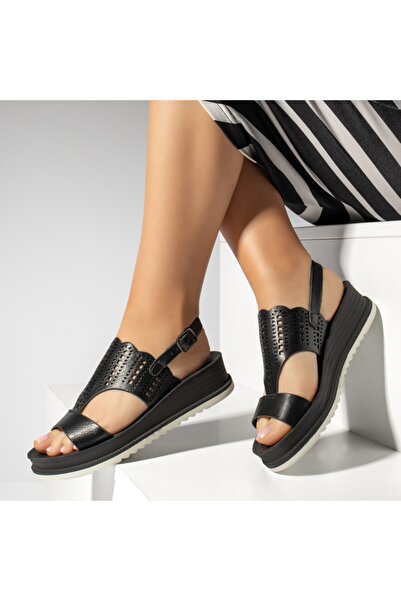 Modlet.ro Women's black platform sandals MOD08606