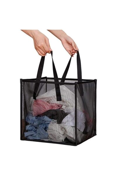 Generic Mesh Popup Laundry Hamper, Collapsible Laundry Basket with Handles Portable Foldable Durable Dirty C