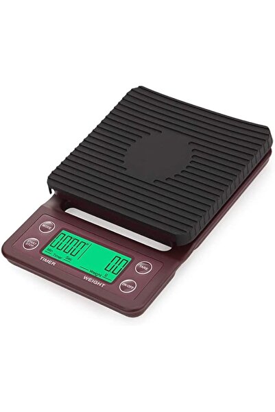 Generic ميزان قهوة رقمي صغير بمؤقت 5 كجم/0.1 جم مع شاشة LCD - مؤقت إلكتروني عالي الدقة