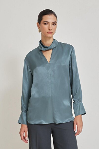 Setre Μπλούζα με λαιμόκοψη σε σχήμα V και λεπτομέρεια στο λαιμό, άνετη εφαρμογή