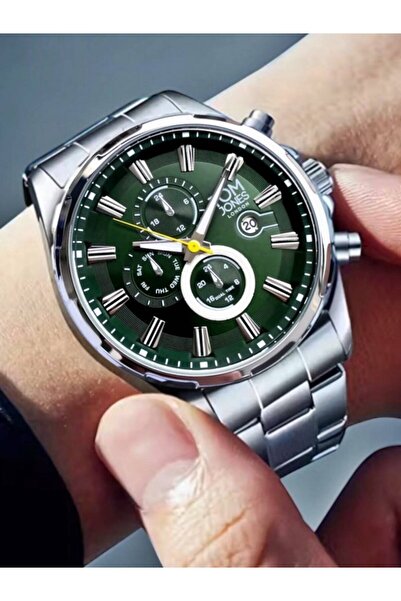 Tom Jones London Men's Wristwatch – Steel Strap – Green Dial – Calendar – 2 Y...