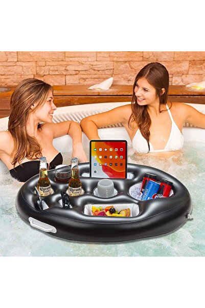 Shengruili inflatable drink holder, PVC, black, 71 x 50 cm