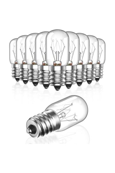 Generic مجموعة من ١٠ لمبات مصباح الملح من بونلوكس، قابلة للتعتيم، ١٦ واط، E14 SES، لمبة إديسون صغيرة متوهجة بمسمار قزم