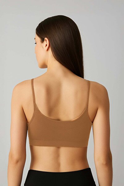 İLKE İÇ GİYİM Women's Thin Strap Padded Basic Sports Tank Top