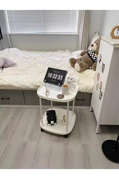 MOSTAFA Two-tier table with wheels, modern and elegant design