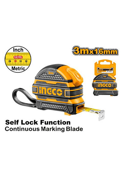 Ingco STEEL MEASURING TAPE HSMT08316 - Durable Steel Measuring Tape, 8m/16ft, Accurate and Reliable