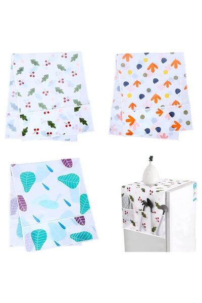 Generic أغطية علوية عالمية للغسالة والمجفف من SYOSI، 3 قطع، غطاء مقاوم للماء والغبار والزيت للثلاجة من مادة PEVA، قابل للغسل