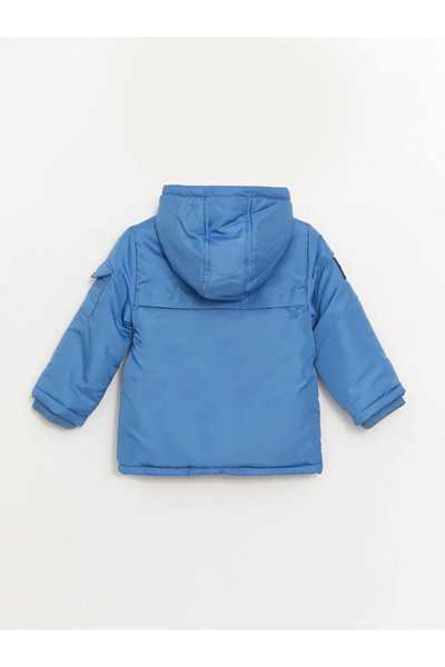 LC Waikiki LCW baby Mavi Kapüşonlu Erkek Bebek Parka