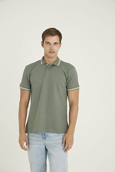 KLY Men's Polo Neck T-Shirt Modern Design Buttoned Collar 80% Cotton