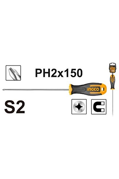 Ingco PHILLIPS SCREWDRIVER HSDPH2150 - Precision Phillips Screwdriver, Ergonomic Handle, Durable Ste