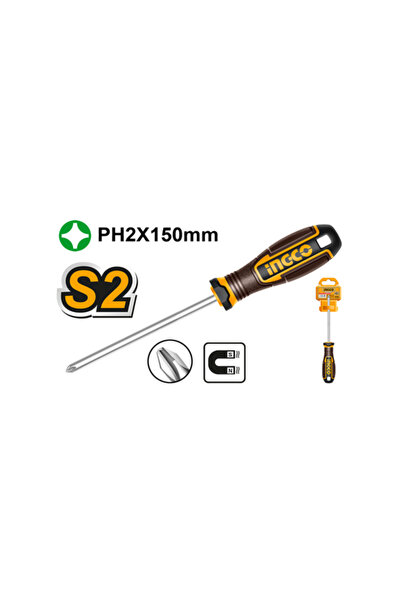 Ingco PHILLIPS SCREWDRIVER HSDPH2150 - Precision Phillips Screwdriver, Ergonomic Handle, Durable Ste