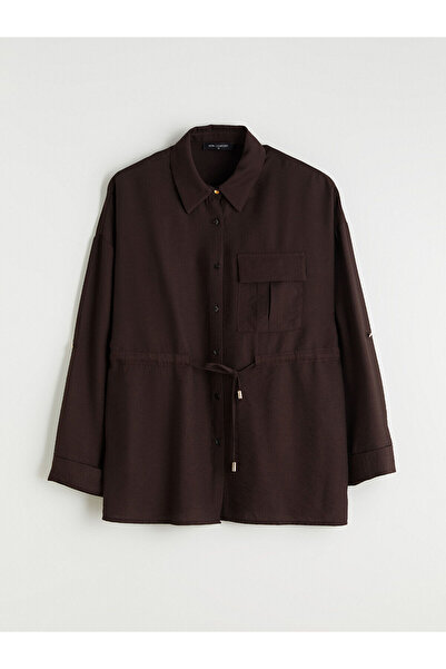 LC Waikiki Plus New Season Women's Shirt Tunic with Tie Detail