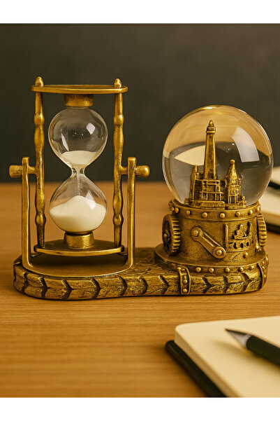 moryconcept Paris Eyfel Işıklı Sulu Kar Küreli Kum Saati Biblo Retro Hediyelik