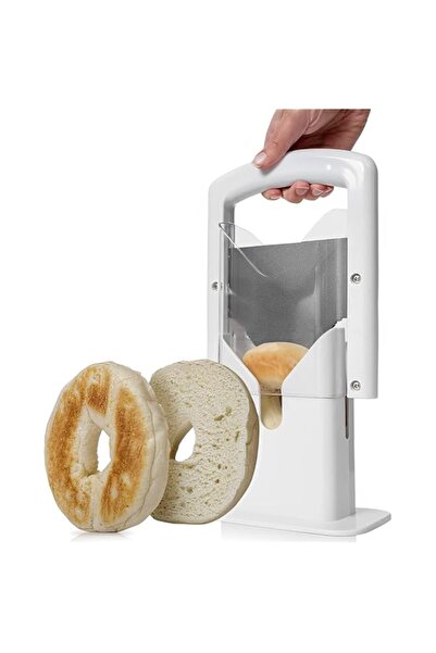 Generic TERRIFI Bagel Cutter Slicer, Stainless Steel Precision Cutter with Safety Handle, Easy-to-Use Kitche