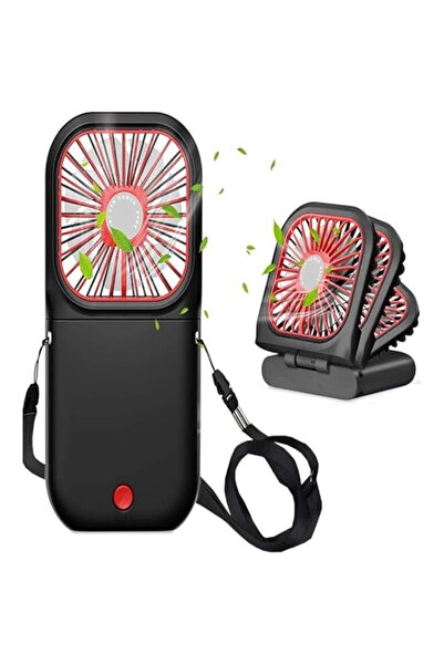 Generic مروحة صغيرة محمولة باليد showkah® بثلاثة أوضاع قابلة لإعادة الشحن ومروحة تبريد خارجية بقوة 1000 مللي أمبير في الساعة