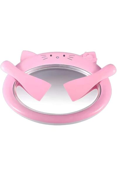 Generic TOMVAES Ice Cream Maker, Pink Ice Cream Machine with 2 Spatulas, Frozen Yogurt Plate, Mini Freezer K