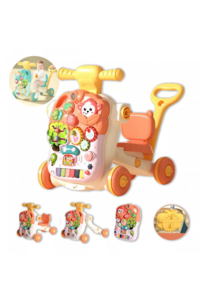 MalPlay Multifunctional 4-in-1 Baby Walker, Activity Table and Scooter, with Piano and S