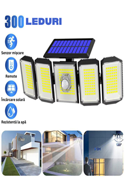 Prime Goodies Lampa Solara de Exterior cu Senzor, Rezistenta la Apa, Unghi Re...